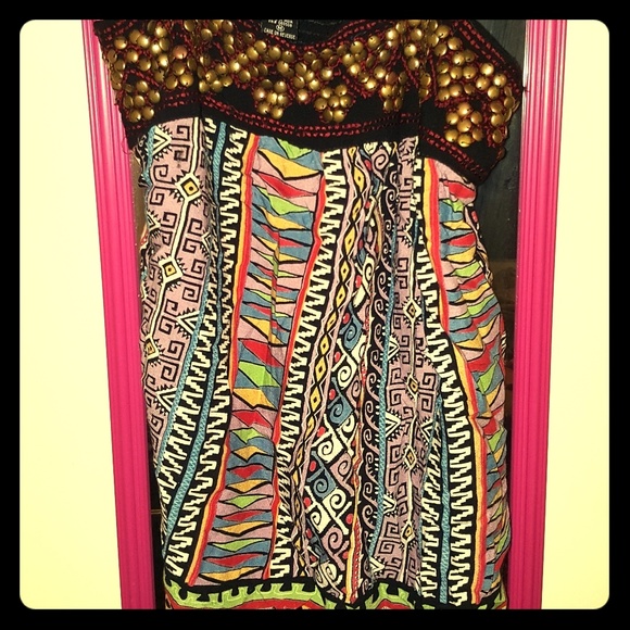 Jeweled Aztec spaghetti strap top - Picture 1 of 2