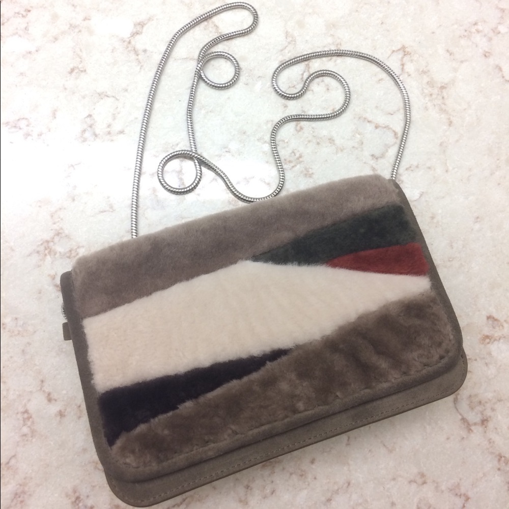 All Saints Bansho Shearling Shoulder Bag - Picture 1 of 6