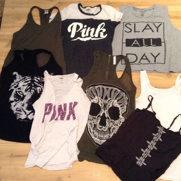 PINK Victoria's Secret Tops - MUST GO-- Size Medium Big Top / Tank Bundle
