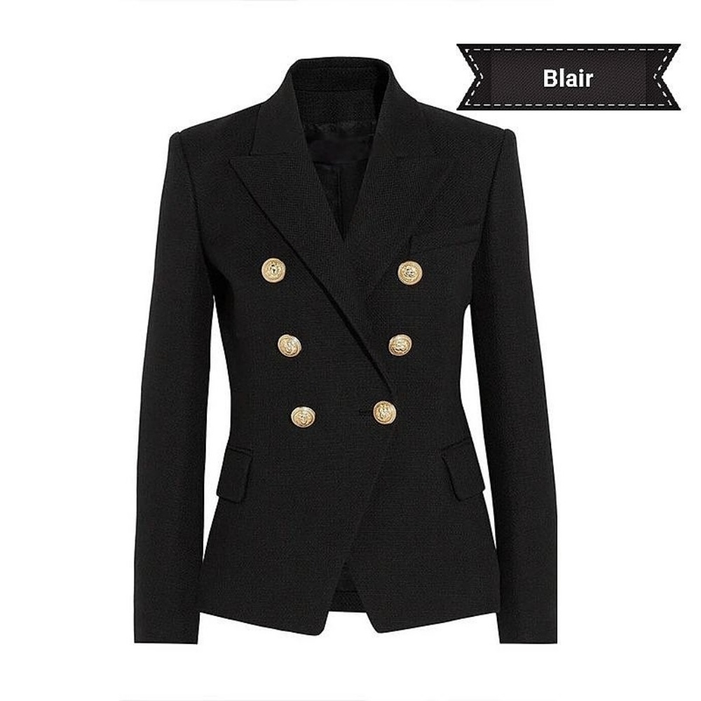 Double breasted Balmain styled black blazer