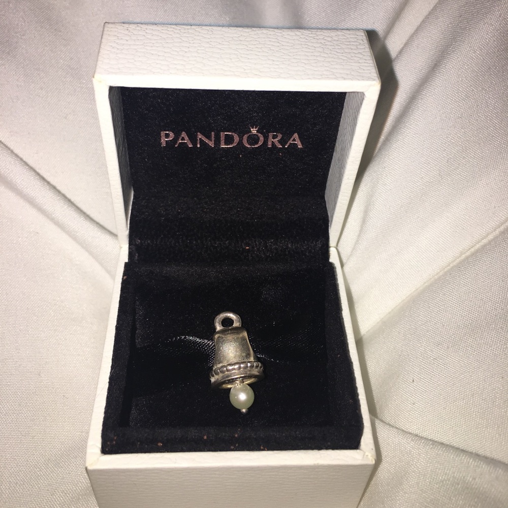 Pandora retired bell with pearl charm