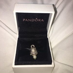 Pandora retired bell with pearl charm