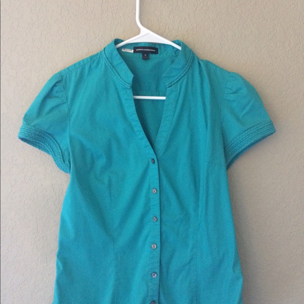 🌟SOLD Button up turquoise blouse