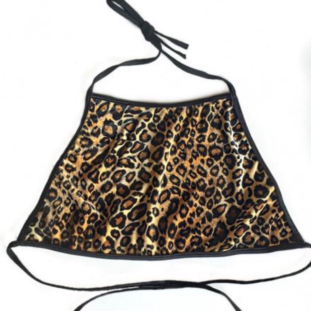 Rave festival cheetah halter top