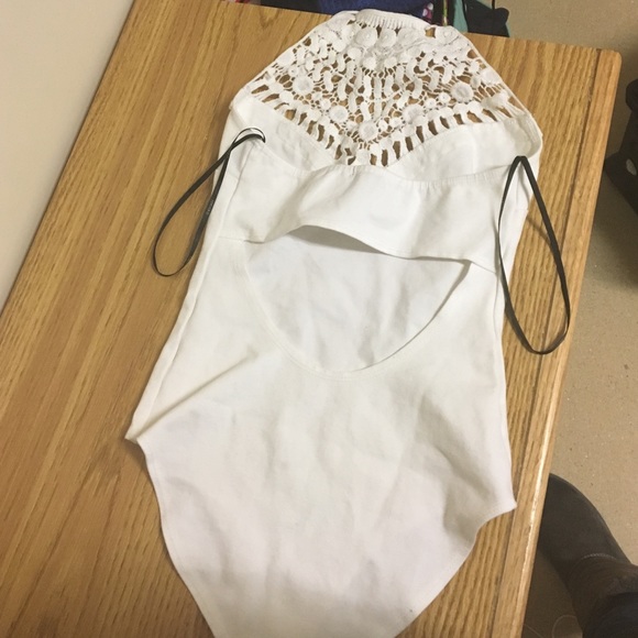 White crochet bodycon body suit - Picture 3 of 4