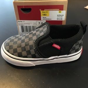 Black & Pewter Checker Vans