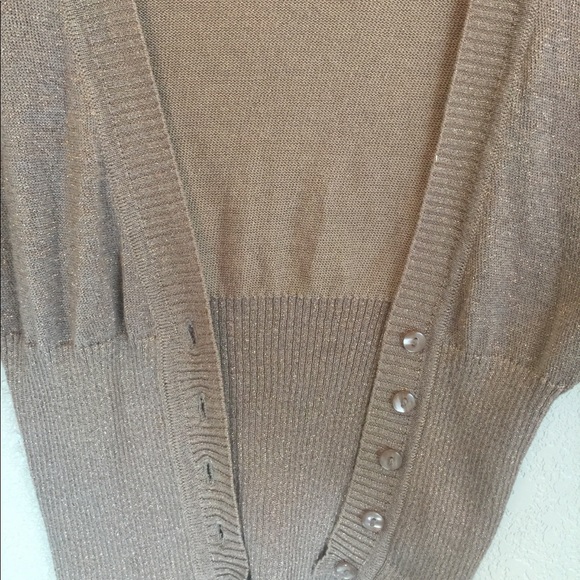 BEBE short sparkling Cardigan, beige, size S - Picture 3 of 4