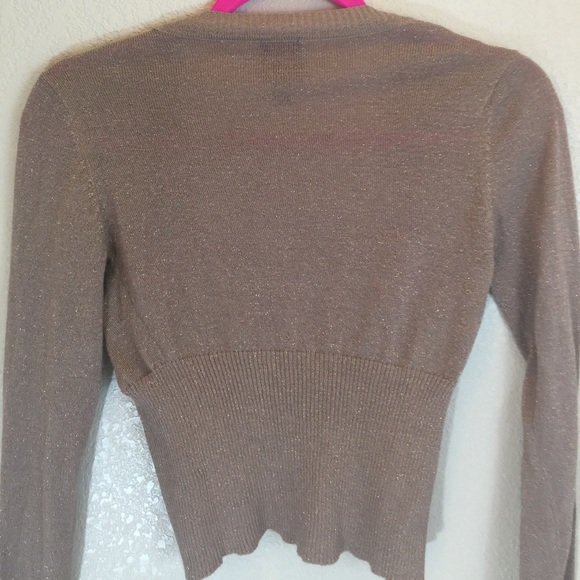 BEBE short sparkling Cardigan, beige, size S - Picture 4 of 4