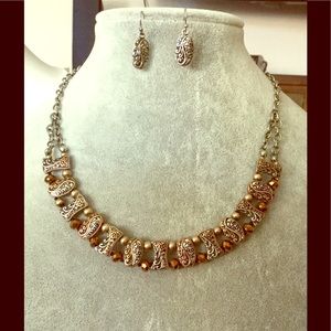 Antique looking statement necklace set