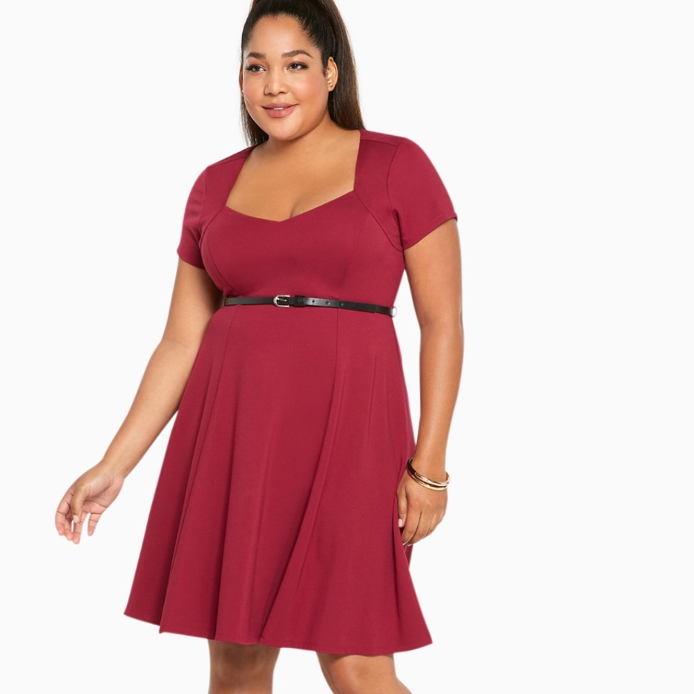 Torrid Red Ponte Skater Dress Sz. 2 NWT