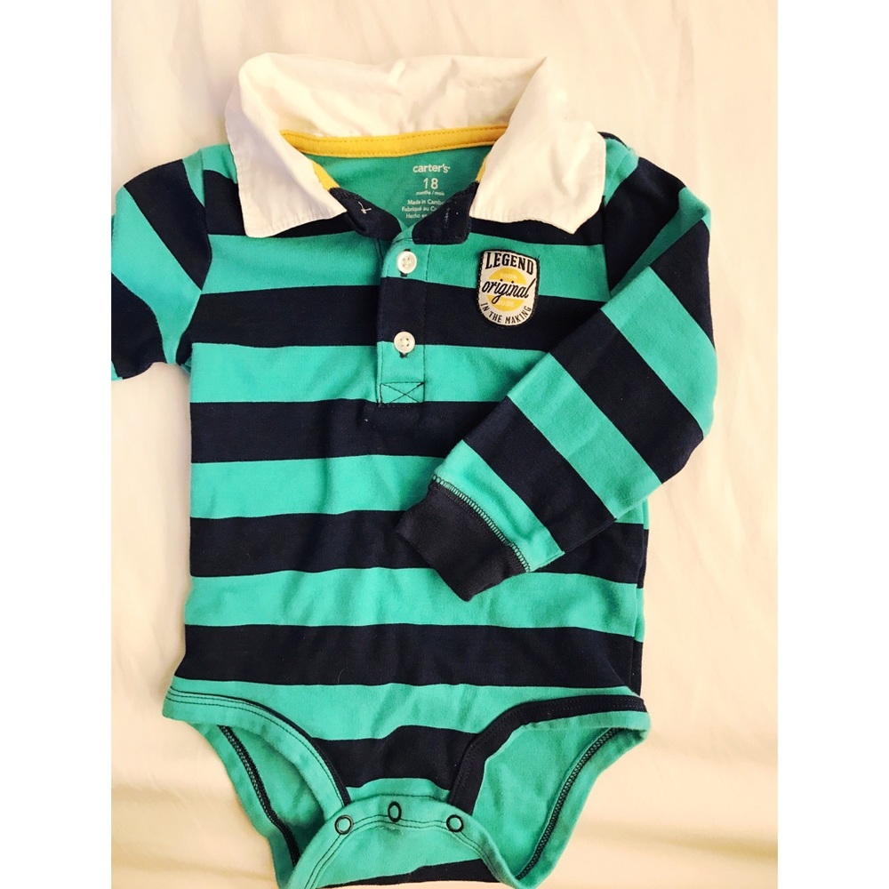 NWOT Carter's Baby Boy Long Sleeve Collared Onsie