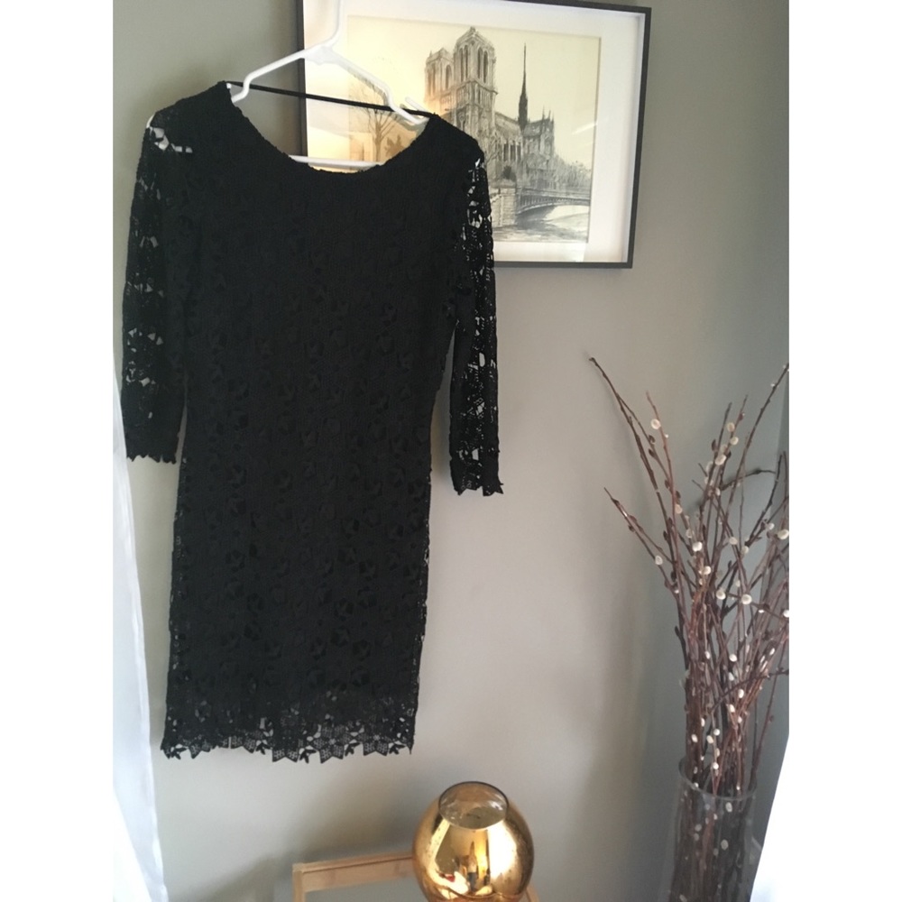 Black Lace open back Cocktail Dress