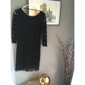 Black Lace open back Cocktail Dress