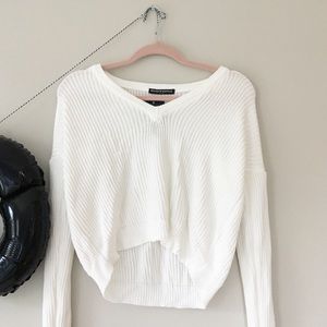Brandy Melville White Cropped Sweater