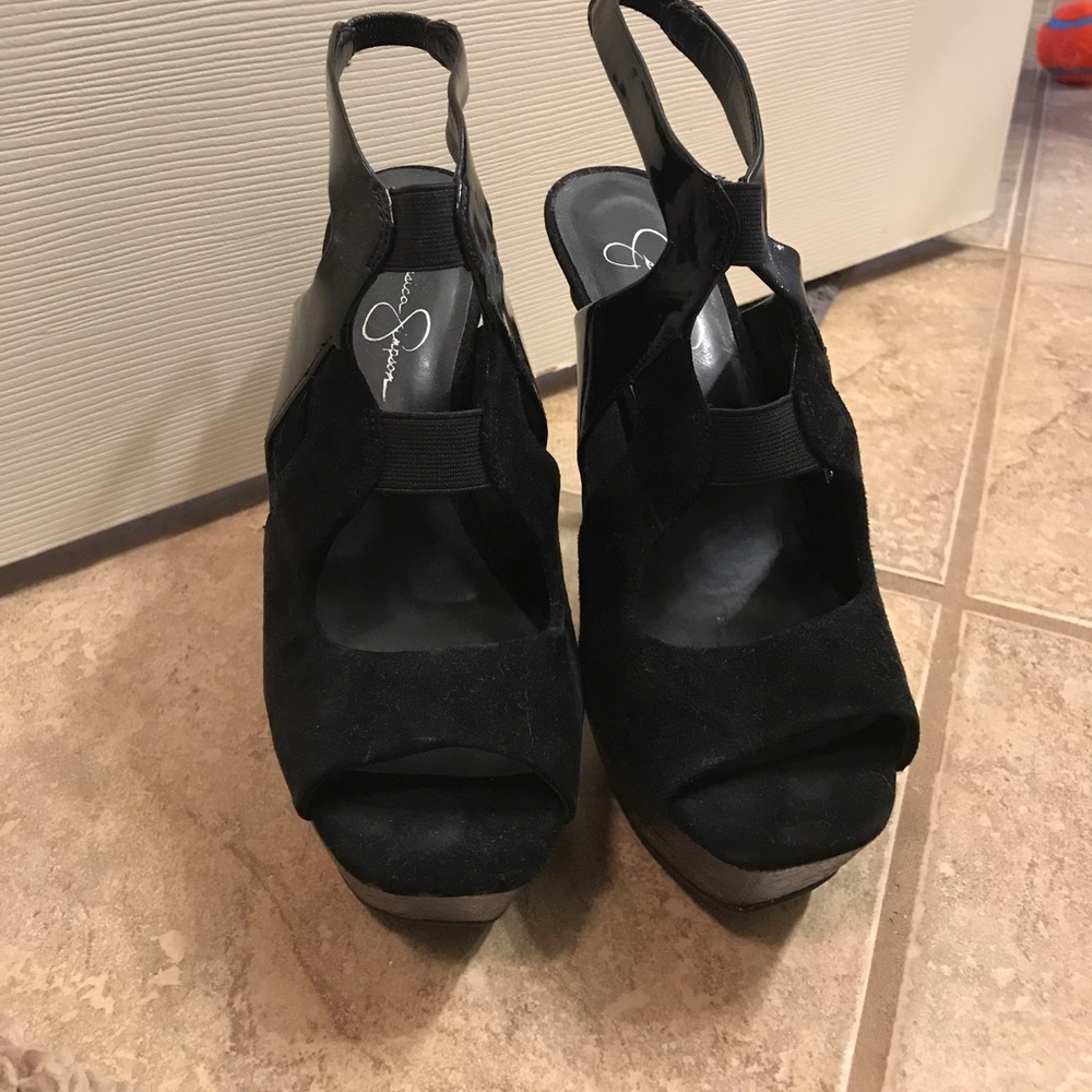 Jessica Simpson velvet and patent heels