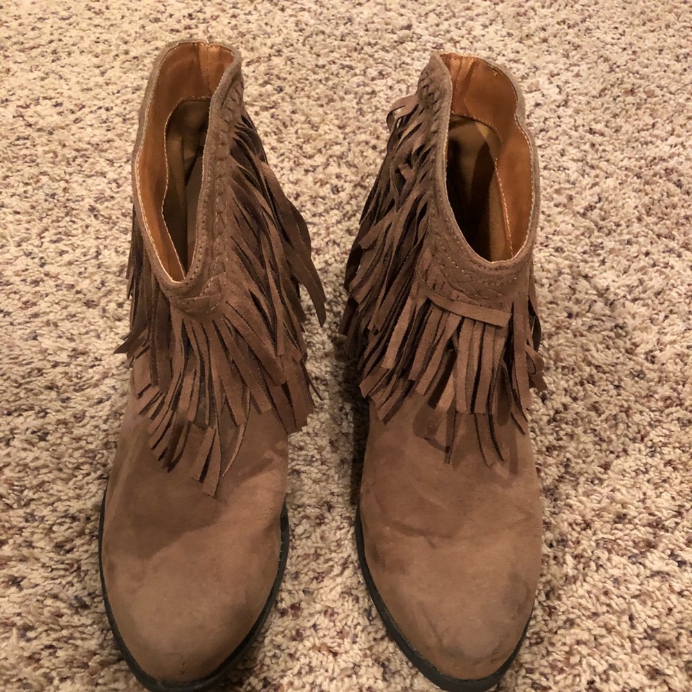 Fringe booties