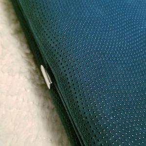 Blue green snap clutch wallet