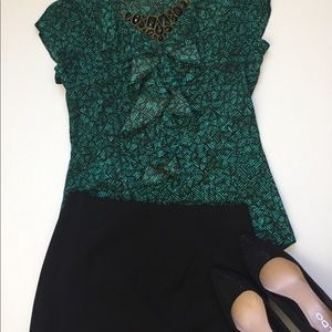 Banana Republic button up ruffle blouse