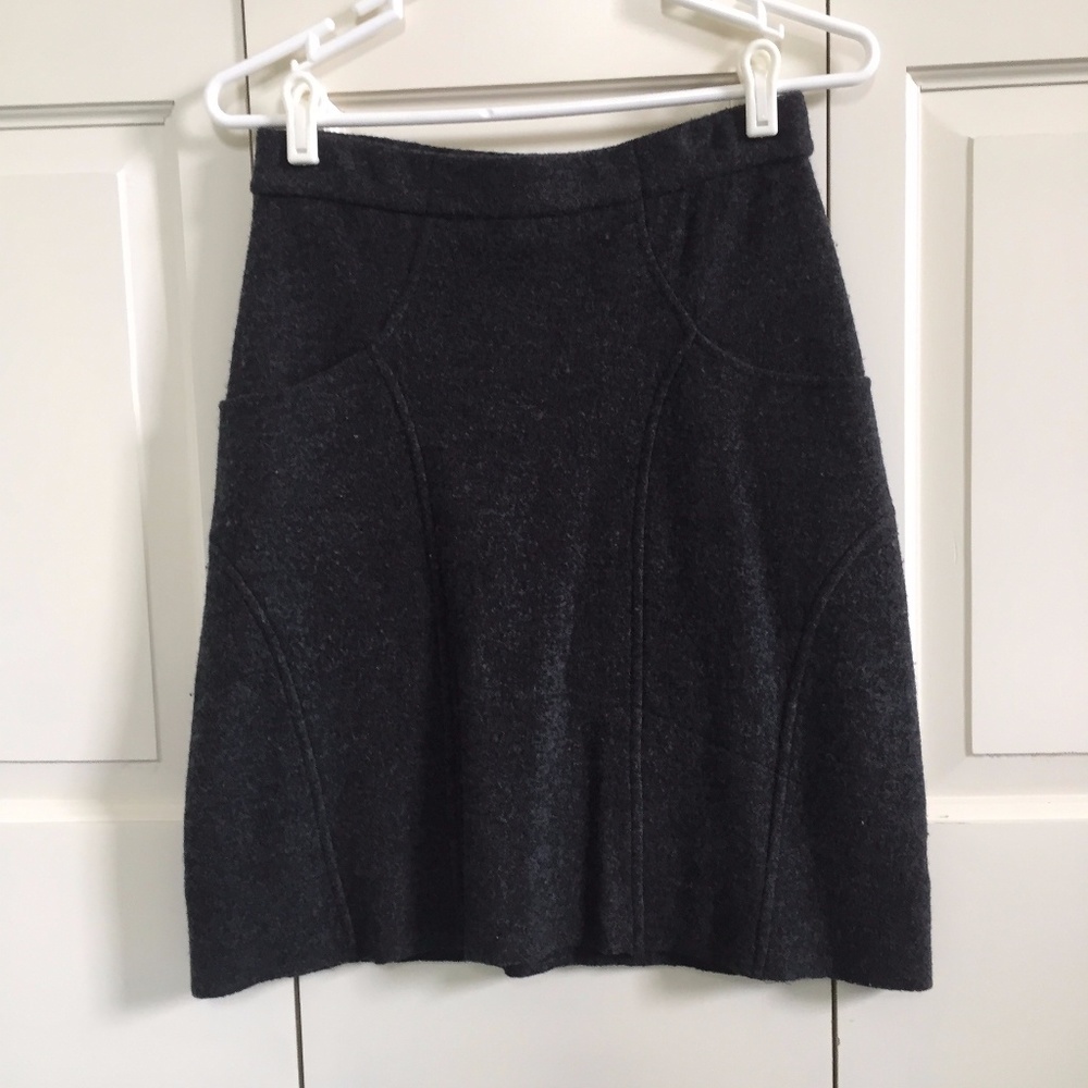 Sparrow Gray Wool Skirt