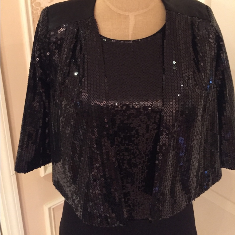 2 piece sequined top & jacket