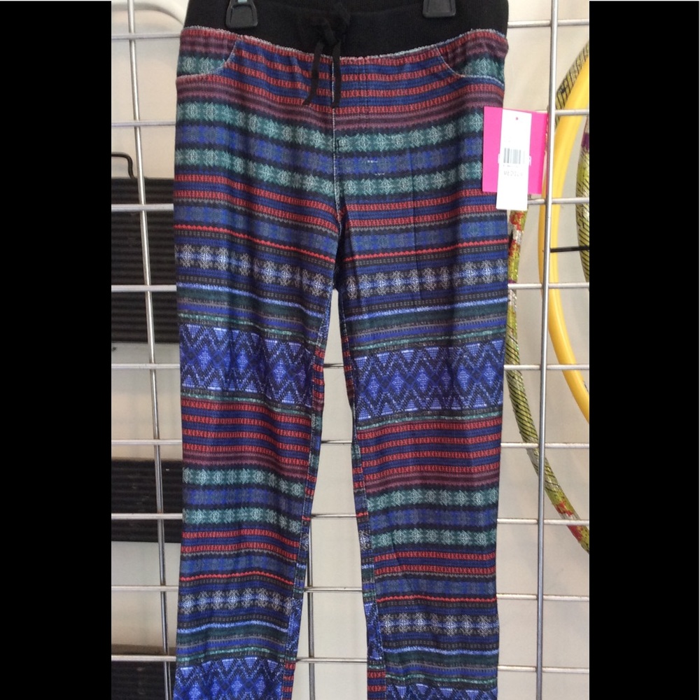 Amy Byer Big Girls' Print Knit Pant w/ Rib Waist-M