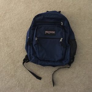 JanSport Navy Double Zipper Backpack