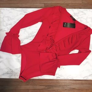 Nasty Gal Ruffle long sleeve bodysuit