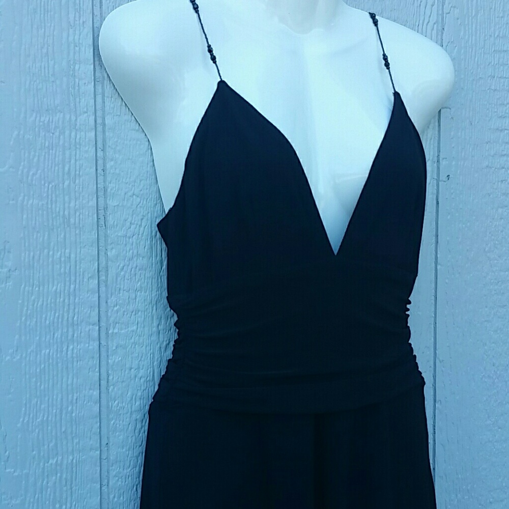 Laundry By Shell Segal Black Beaded Strap Cocktail