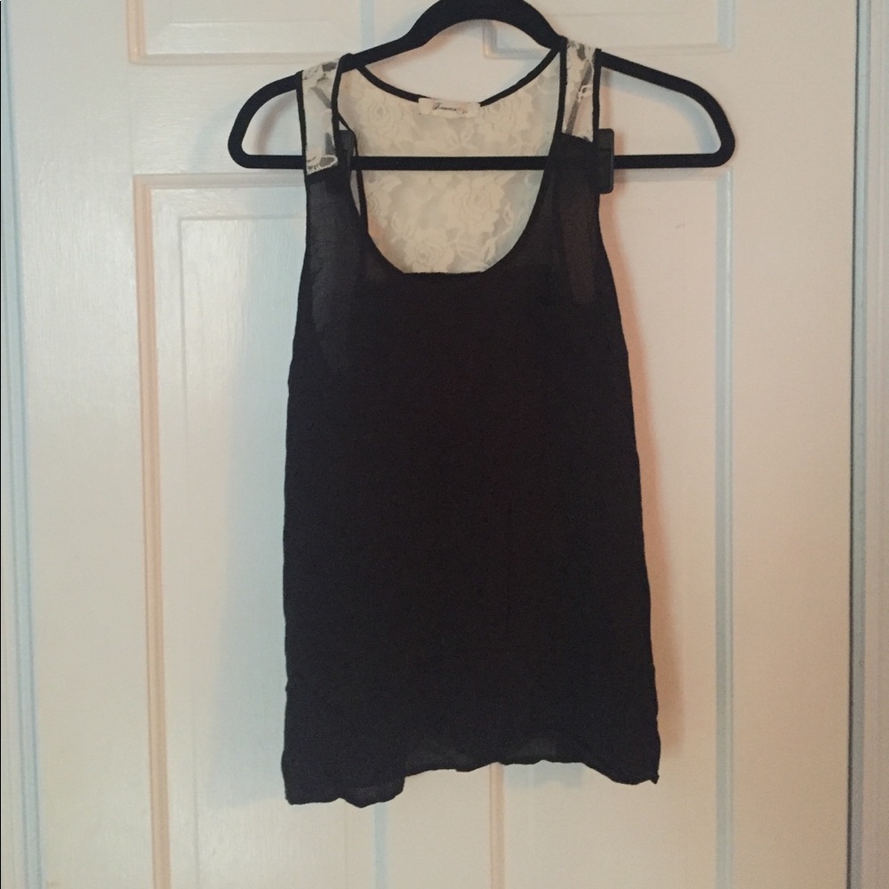 Black tank with lace back- forever 21