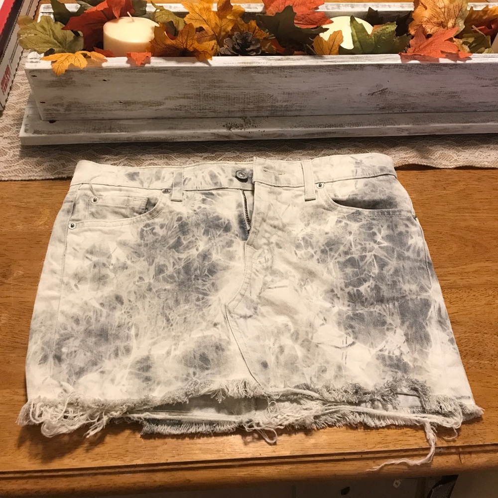 7 for all mankind acid wash denim mini shirt