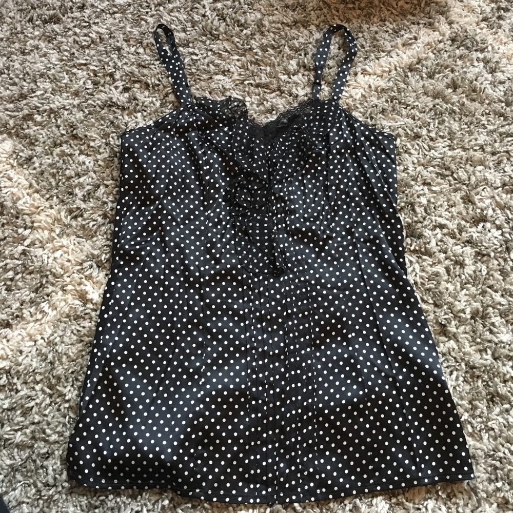 Silk polka dot top