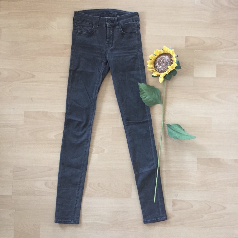 7 For All Mankind Skinny Jeans Dark Grey Size 25
