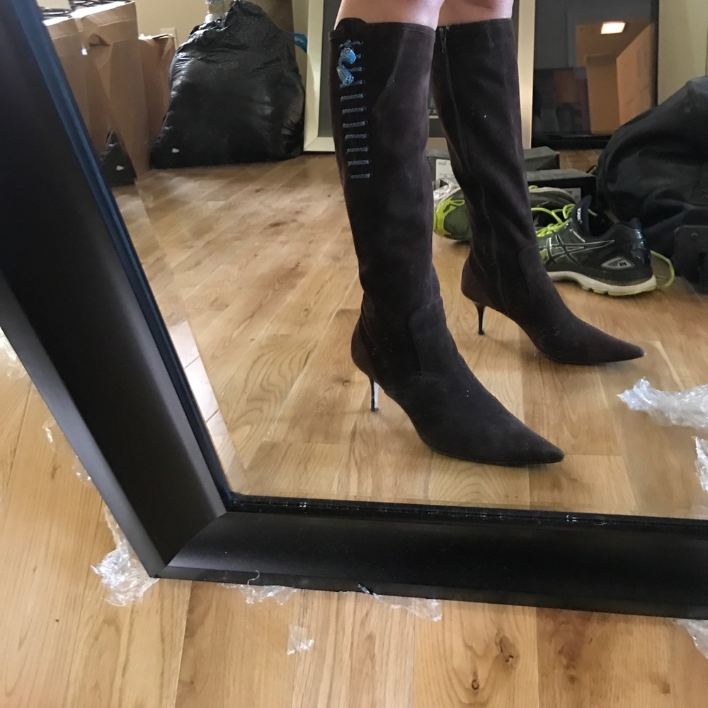 Cole Haan Chocolate brown suede knee high boots