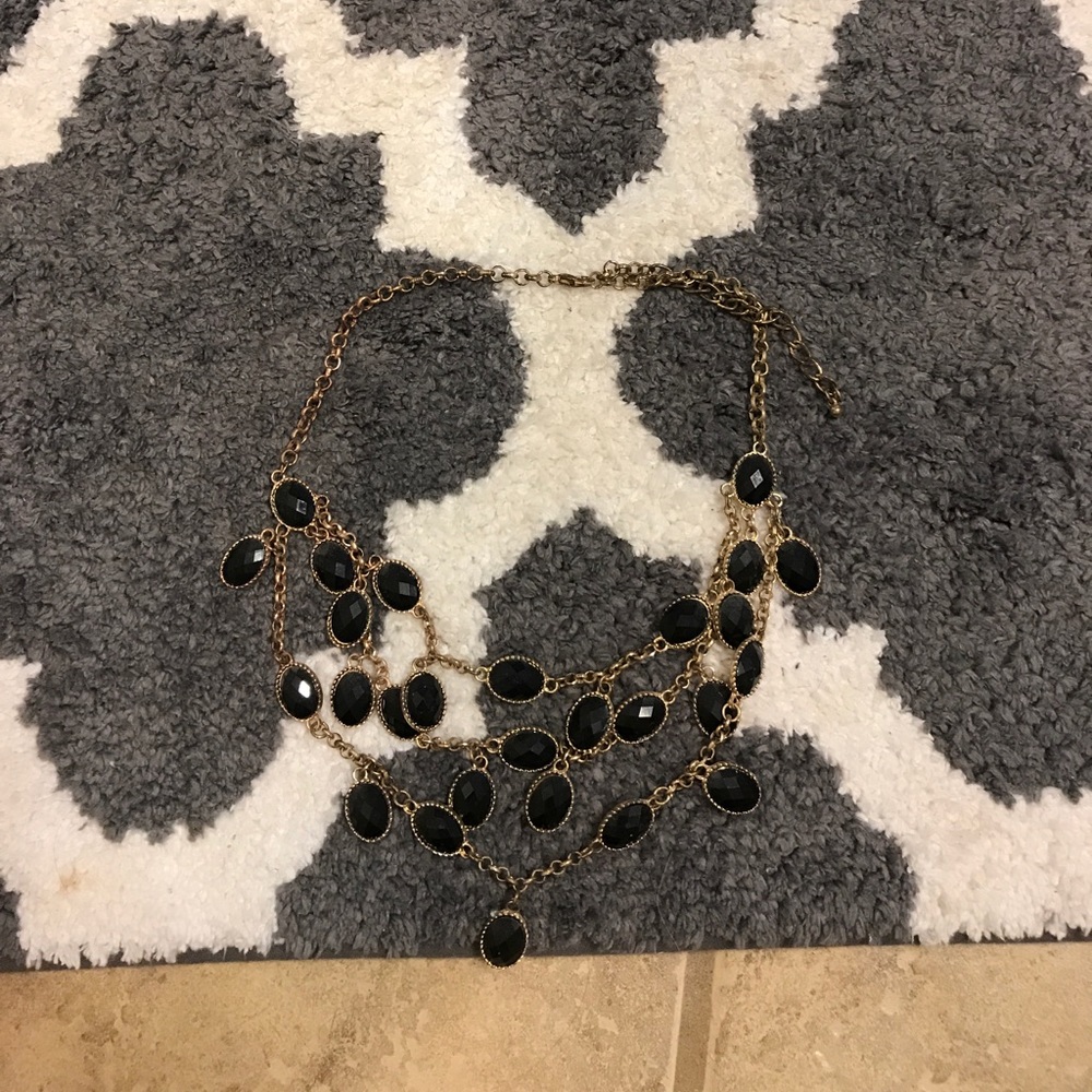 Black onyx layering necklace