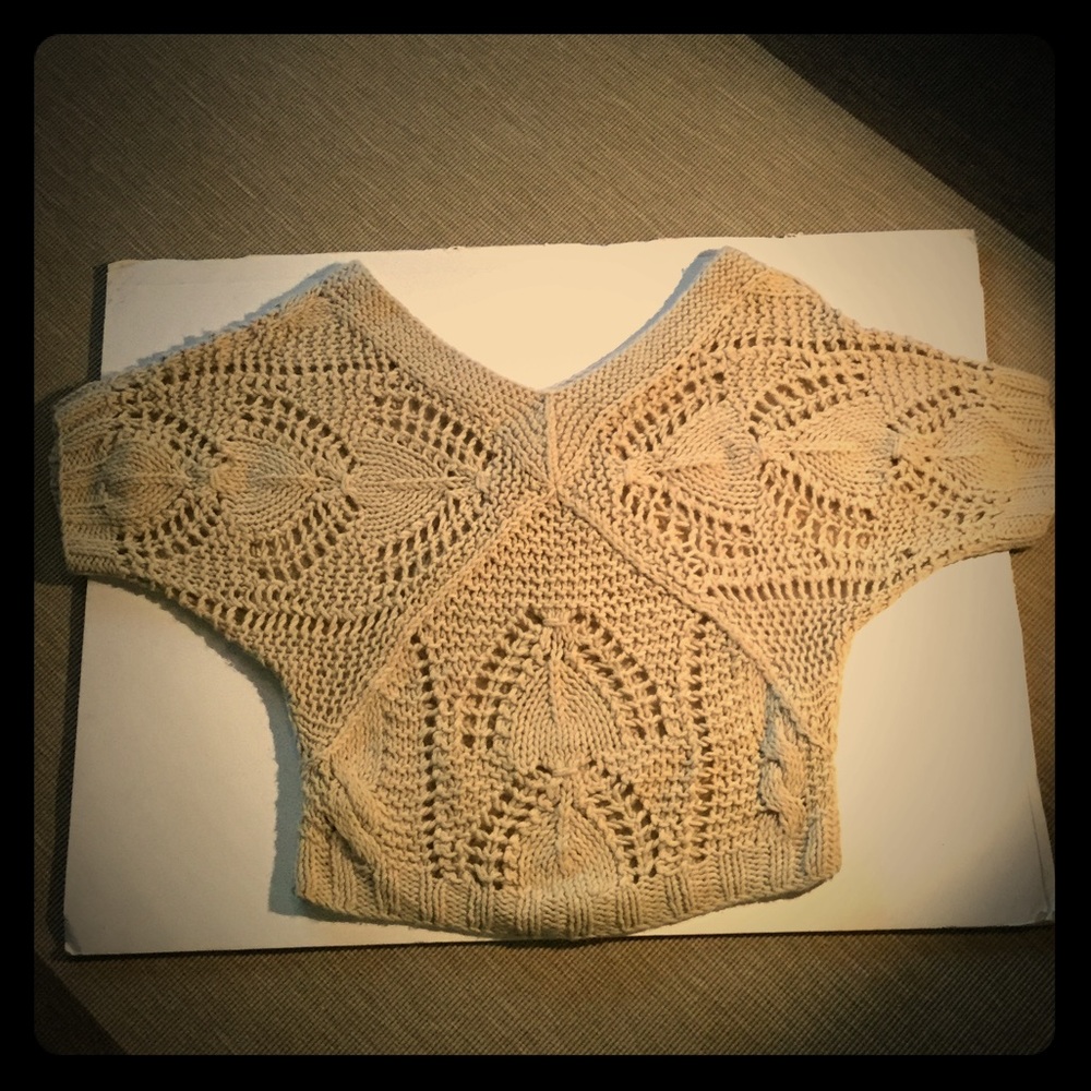 Short sleeve cardigan, light beige, sizeS-M