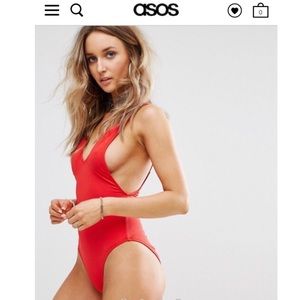 Asos Red One Piece Swimsuit