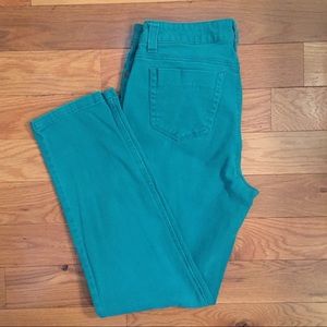 Teal denim skinny jeans