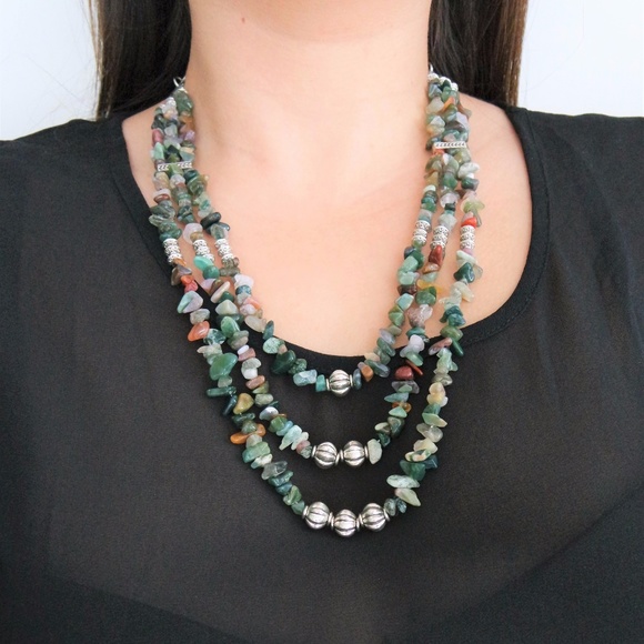 Handmade By Me Jewelry - Statement Necklace Genuine Fancy Jasper Chipstones