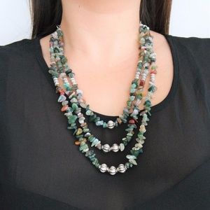 Statement Necklace Genuine Fancy Jasper Chipstones
