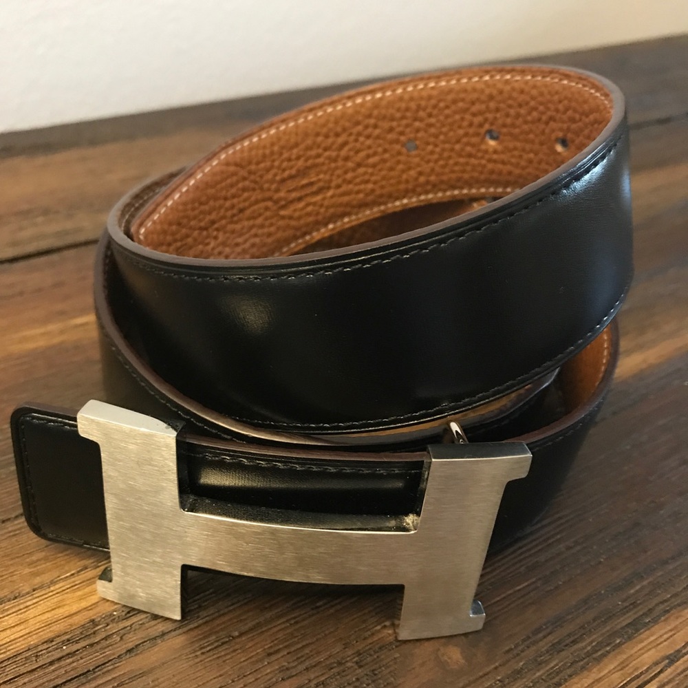 Hermes black/ brown belt size 34/ 95