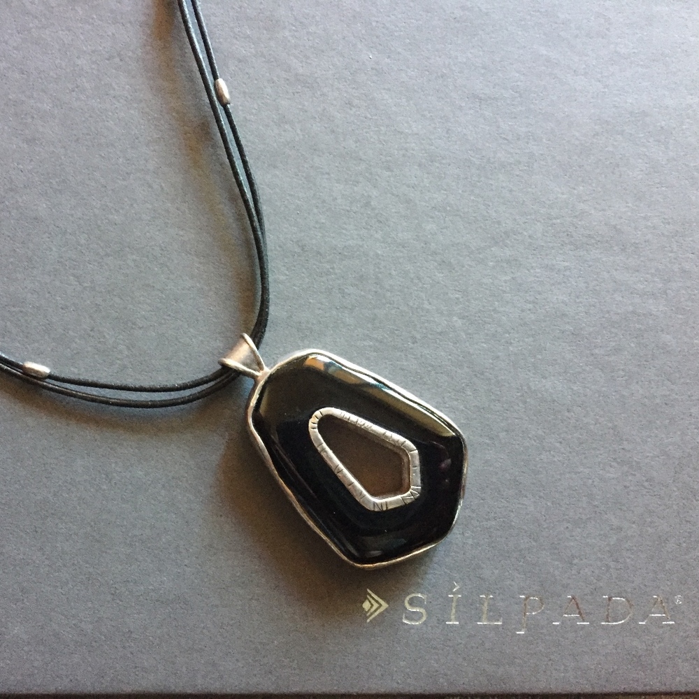 SILPADA Onyx & Pyrite Necklace N2883