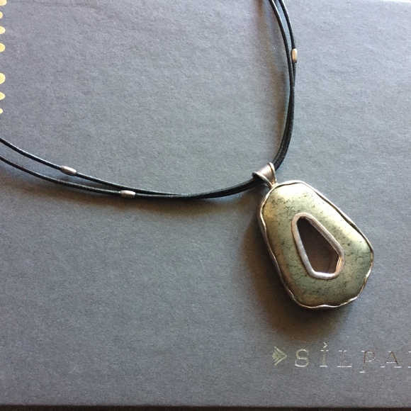 SILPADA Onyx & Pyrite Necklace N2883 - Picture 2 of 2