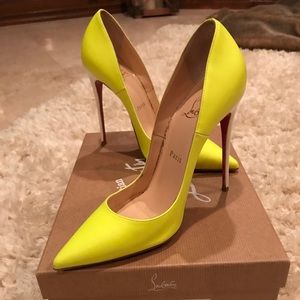 Louboutin neon stilettos