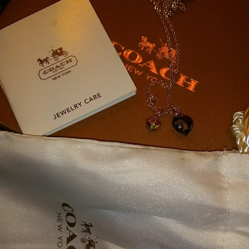 Coach double pendent necklace