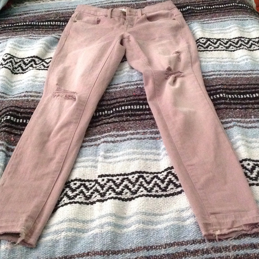 Mossimo denim lavender skinny jeans, high rise