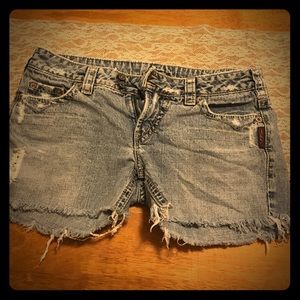 Silver brand cutoff shorts