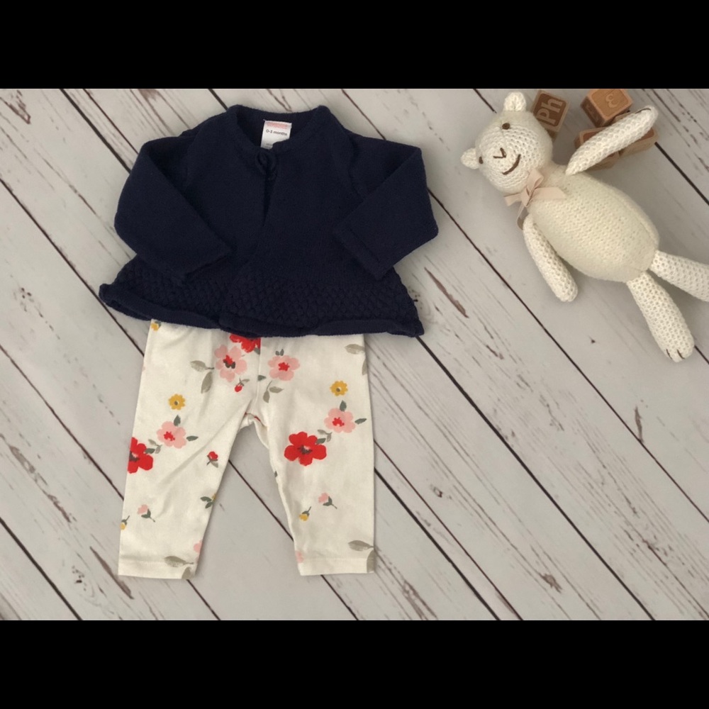 Gymboree navy peplum sweater