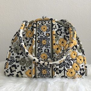 Vera Bradley yellow, black, white two handle purse