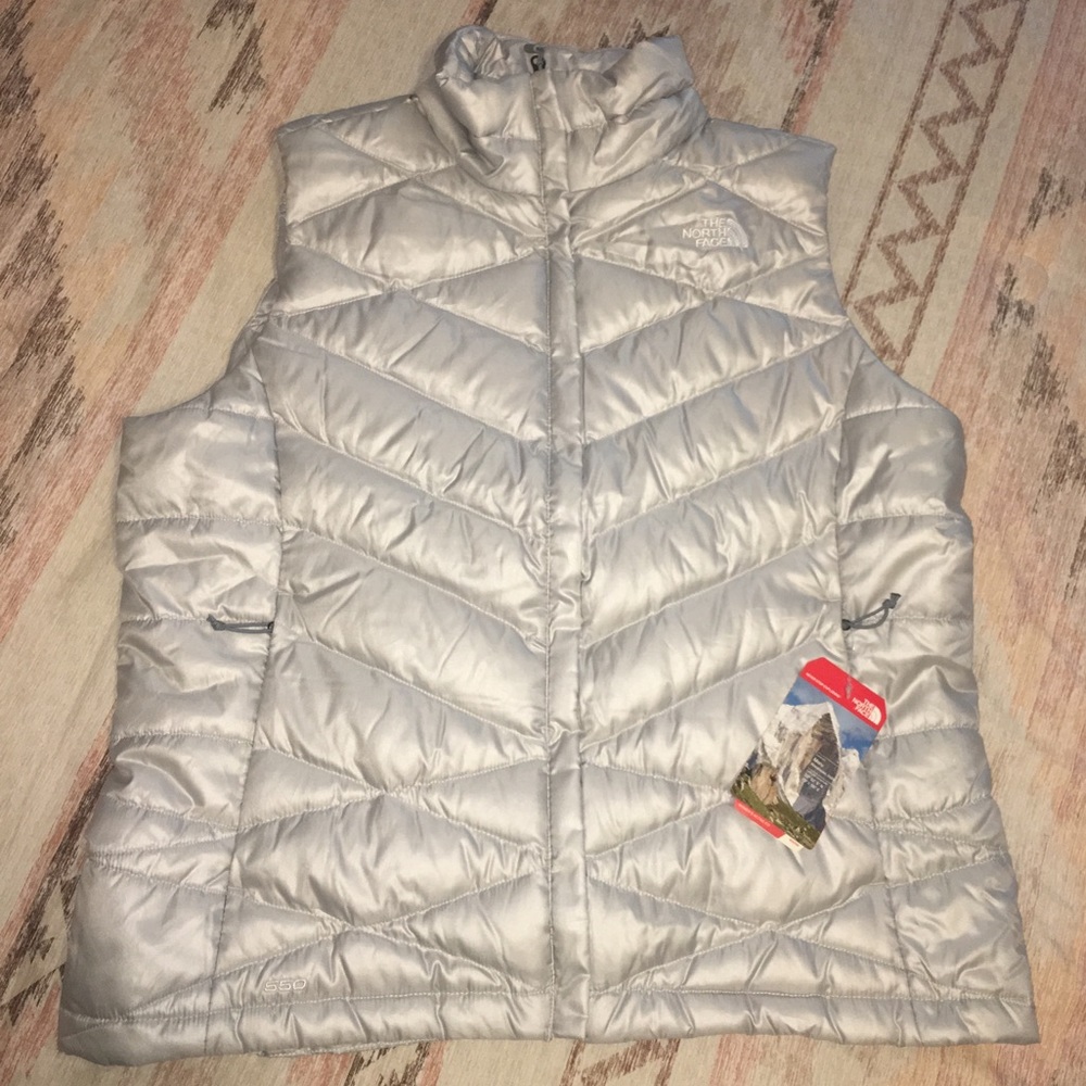 Silver North Face Down Vest