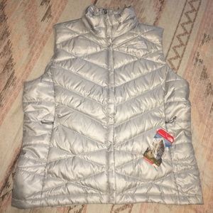 Silver North Face Down Vest